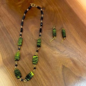 Necklace and earrings set Mirano glass 10 “